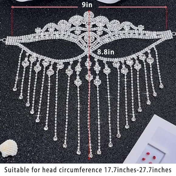 NWT Sparkling Swarovski Bling Crystal Rhinestone Mask Halloween Costume … - Picture 4 of 10